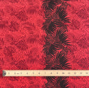 2nd measurement of All Over Monstera Leaves Firm Fen Turtle Single Border Poly-Cotton