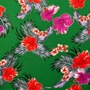 Green colored Aloha Garden Polyester Glitter Fabric