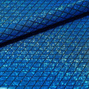 Argyle Shattered Glass Foiled Spandex Fabric | Blue Moon Fabrics
