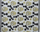 Black & Gold Black Hibiscus Flowers Tonga Seal Lace