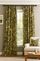 All-over Multicolor Monstera Leaves Light Barkcloth Fabric | Islands Fabric