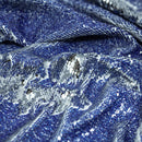 Denim Printed Flip Sequin on Spandex Fabric | Blue Moon Fabrics