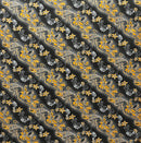 Black color Diagonal Tiare Lei Polyester Fabric