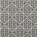 Black on White Geometric Floral Panel Polyester Foil Fabric