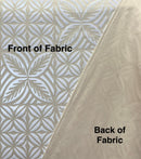 Depiction of the front and back for Geometric Floral Panel Polyester Foil Fabric