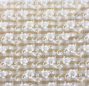 Beige Hibiscus Palaka Cotton Fabric