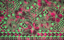 Wine & Green Hibiscus Sea Turtle Polyester Sarong