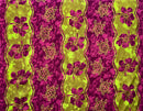 Magenta & Lime Green Hibiscus, Sea Turtle Rayon Challis Fabric