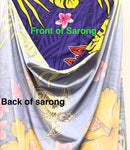 Front and Back of Hibiscus Turtle Assortment Sarong
