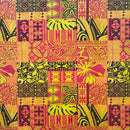 Traditional Polynesian Tapa Design Polyester Fabric