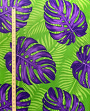 Monstera Dypsis Lutescens Leaves Peachskin Fabric | Islands Fabric