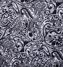 Polynesian Tribal Stems & Leaves All Over Design Cotton Light Barkcloth Fabric | Islands Fabric