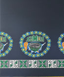 Samoan Heritage Wreath Double Border Polyester Fabric | Islands Fabric