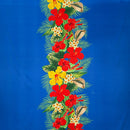 Tropical Flowers middle Border Peachskin Fabric | Islands Fabric