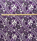 Islands Bloom Tattoo Waves Polyester Light-Barkcloth Fabric | Islands Fabric