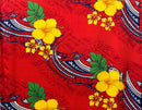 Hibiscus Tribal Polynesian Tattoo Peachskin (Polyester) Fabric | Islands Fabric