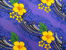 Hibiscus Tribal Polynesian Tattoo Peachskin (Polyester) Fabric | Islands Fabric