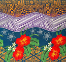Tapa, Tribal Tattoo Hibiscus Plumeria Peachskin Fabric | Islands Fabric