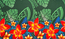 Tribal Tattoo Monstera leaves w/ Plumerias Sarong | Islands Fabric