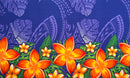 Tribal Tattoo Monstera leaves w/ Plumerias Sarong | Islands Fabric