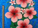 Traditional Tattoo Plumeria Monstera Leaves design Peachskin Fabric | Islands Fabric