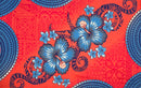Hibiscus Plumeria Diagonal Border Polyester Sarong | Islands Fabric