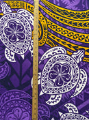 Turtles Traditional Tattoo Polyester Sarong | Islands Fabric