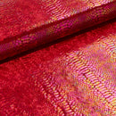 Illusion Anaconda Foil Printed Stretch Velvet Fabric | Blue Moon Fabrics