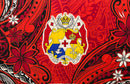 Red colored Kingdom of Tonga Seal Tiare Polyester Sarong