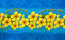 Azure Blue colored Plumeria Kingdom of Tonga Rayon Sarong