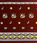 Brown colored Tonga Seal Double Border Light Barkcloth