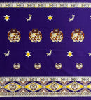 Purple colored Tonga Seal Double Border Light Barkcloth