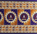 Purple colored Tongan Seal Double Border Cotton Light-Barkcloth Fabric 