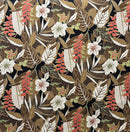 Olive/Brown colored Tropical Garden Fabric