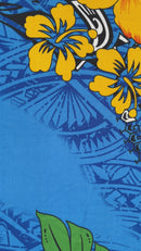 Hibiscus Tribal Polynesian Tattoo Peachskin (Polyester) Fabric | Islands Fabric