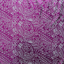 Traditional Polynesian Tattoo Hibiscus Design Polyester Foil Fabric