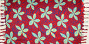 Colorful Tiare Sarong with Fringes Red