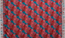 Teal Split Leaf Sarong with Fringes