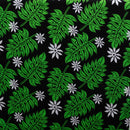 Black/Lime colored Tiare & Split Leaf Cotton Fabric