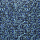 Blue colored Traditional Polynesia Tattoo All Over Fan design Poly Cotton Fabric