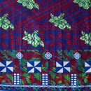 Fuchsia colored Traditional Polynesian Geometric Flower Design Fabric