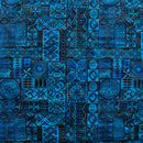 Royal colored Traditional Polynesian Tapa design Polyester Fabric