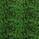 Green colored Traditional Polynesian Tattoo Design Rayon Poplin Fabric