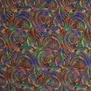 Gold and Black colored Traditional Polynesian Tattoo Design Watercolor Polyester Fabric