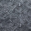 Black/White colored Traditional Polynesian Tattoo Polyester Fabric
