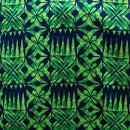 Green colored Traditional Tapa Design Cotton Light Barkcloth Fabric