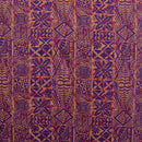 Purple colored Traditional Tongan Geometric Design Peachskin Fabric